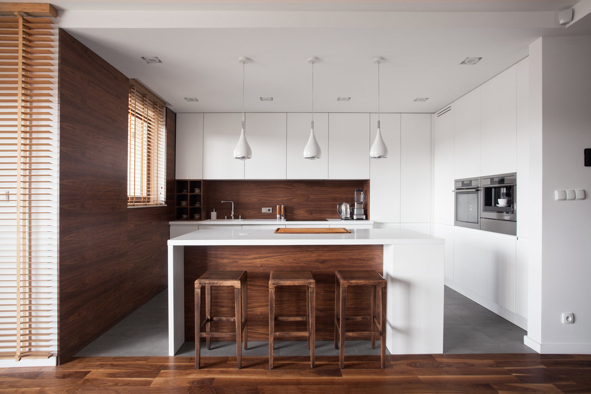 White and wood kitchen remodel
